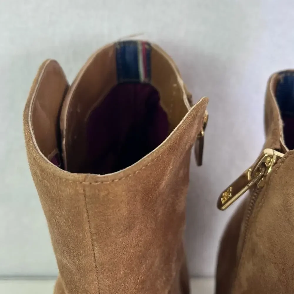 Tommy Hilfiger Boots Womens 8M Brown TWNATALAI Ankle Suede Leather